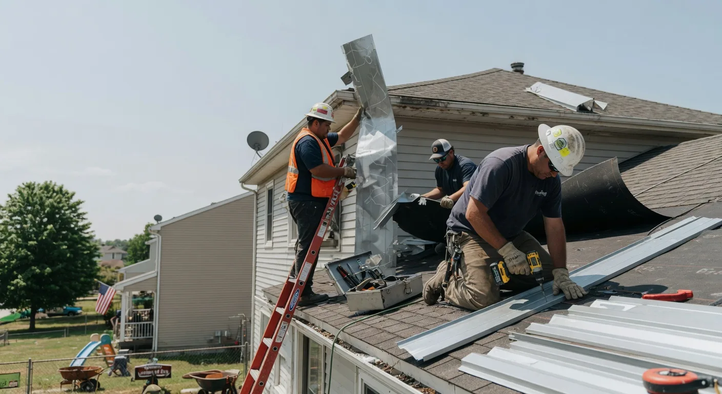 Storm Damage Metal Roof Repair in South Bloomingville, OH